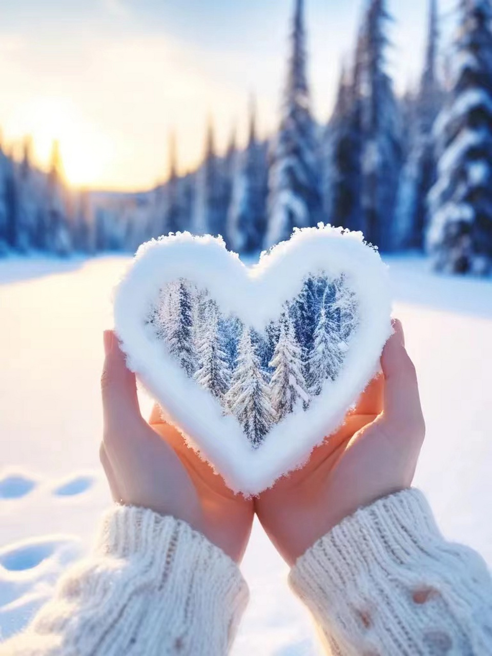 爱心型雪#这雪景终于送货上门了#  雪花飘飘,天地间一片洁白.
