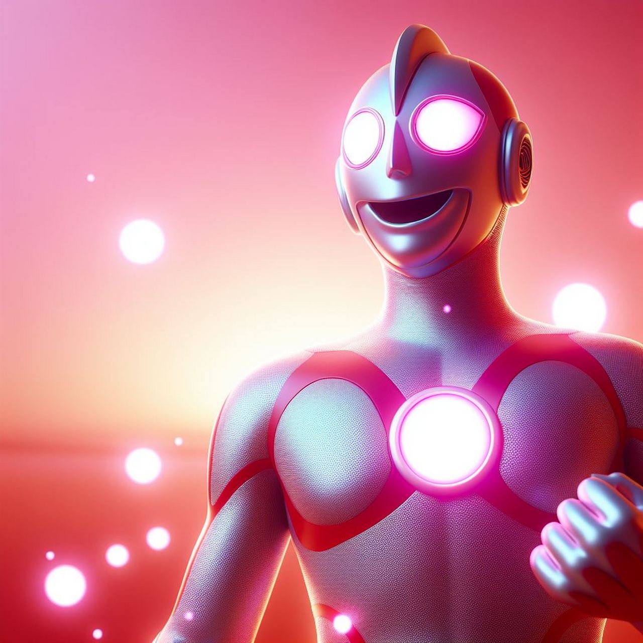 创意的粉色奥特曼是一种将传统奥特曼形象与粉色元素相结合的变体