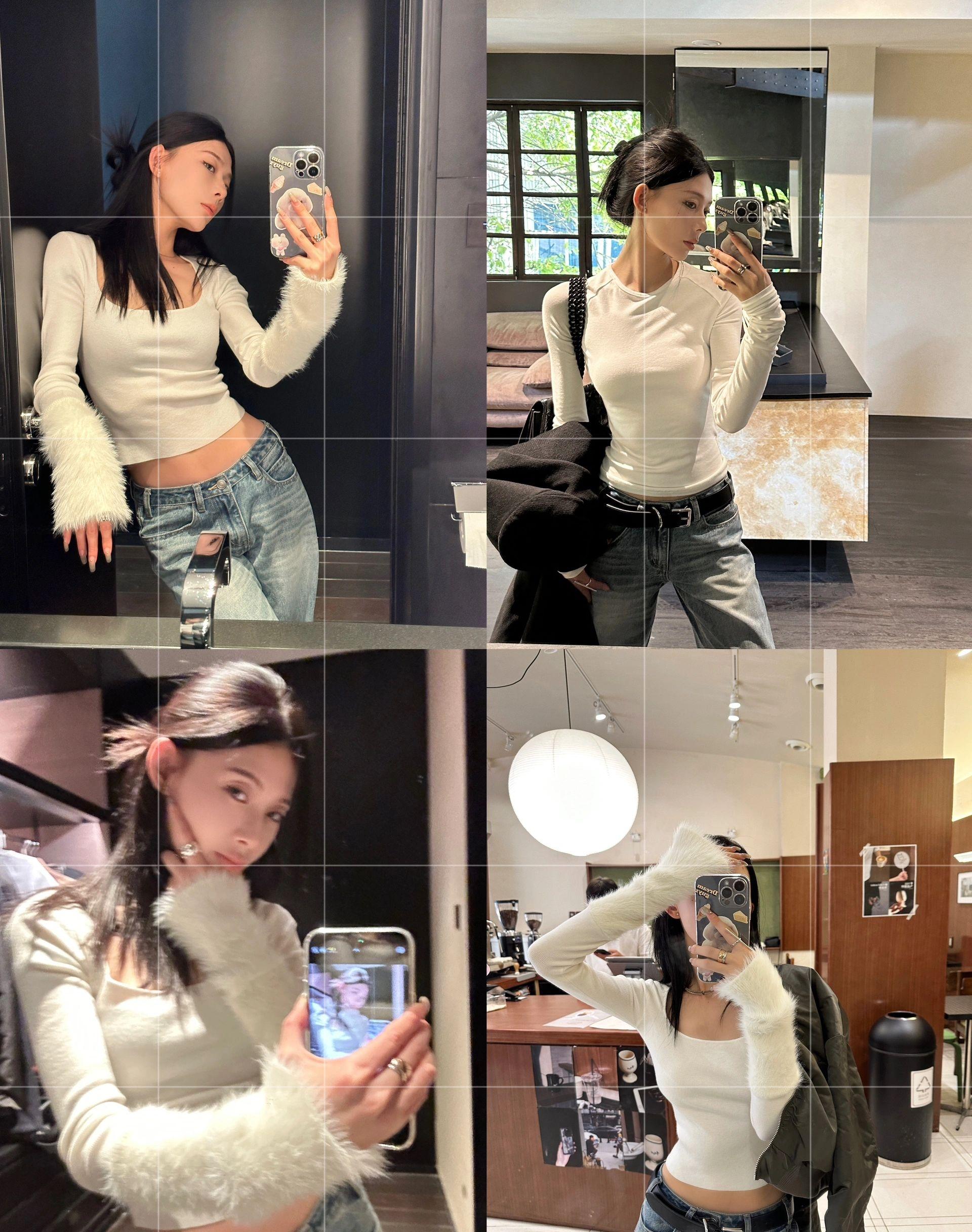 氛围感半身对镜自拍pose角度一学就会 赶紧拍起来吧姐妹们!