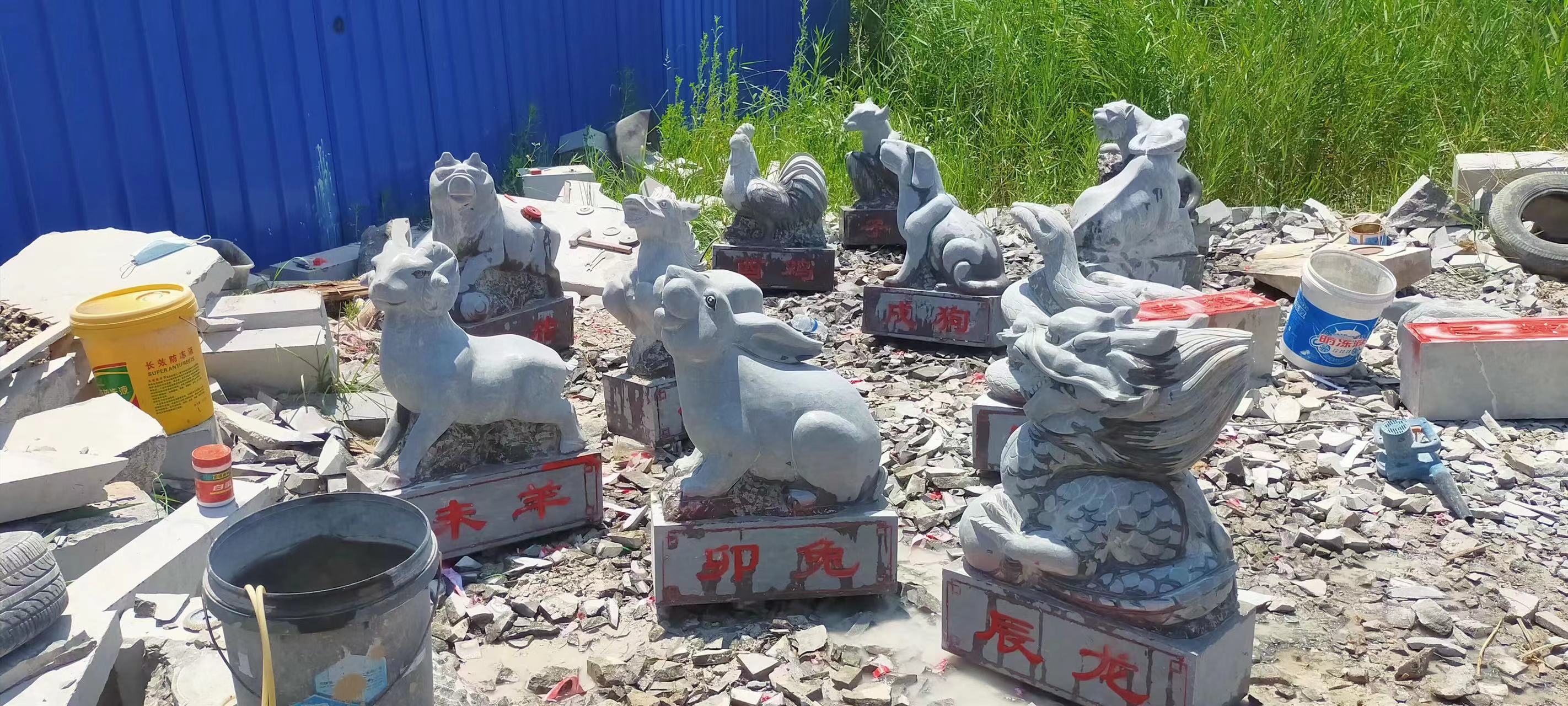 欣赏几款石雕十二生肖动物雕塑