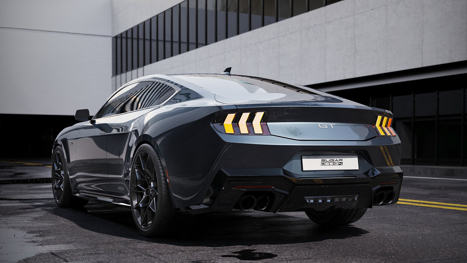 "福特野马四门版渲染图曝光,挑战性能新标杆?