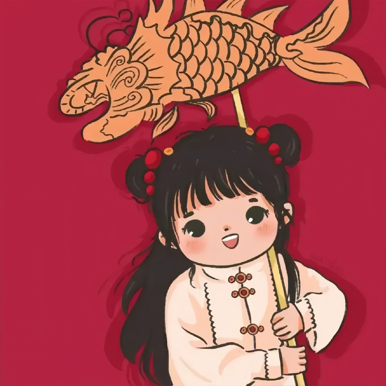 红红火火好运来 适合过年用的红色情侣头像 #最靓头像壁纸征集赛