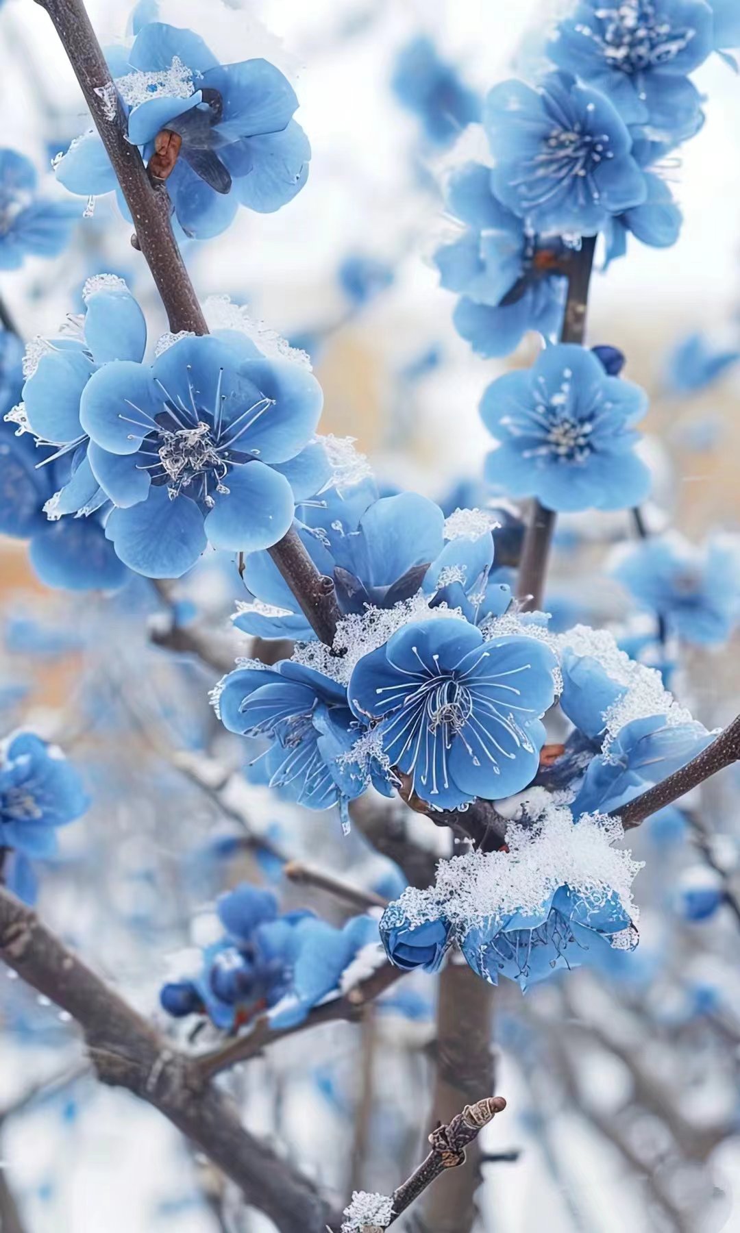 被这蓝色梅花惊艳到了