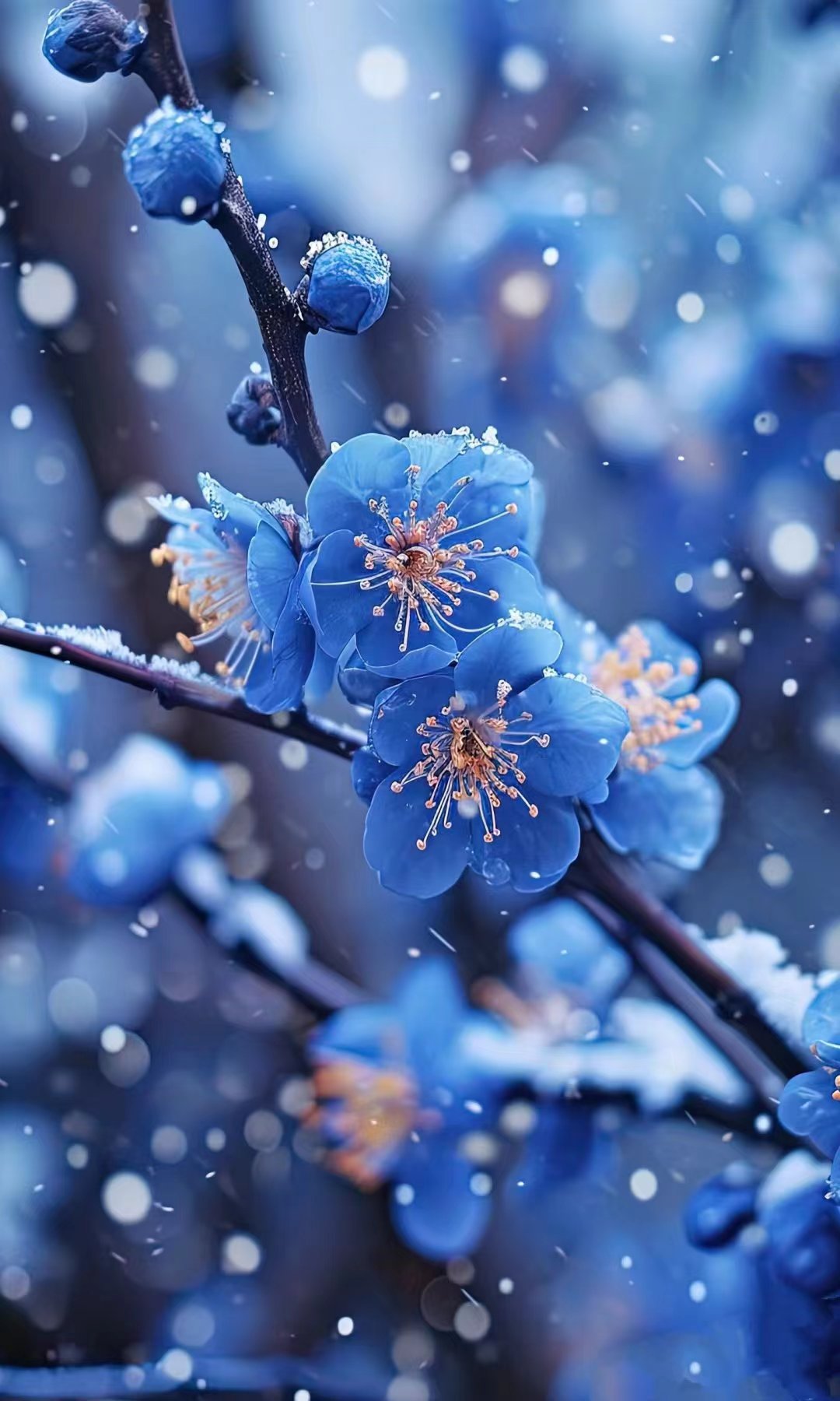被这蓝色梅花惊艳到了