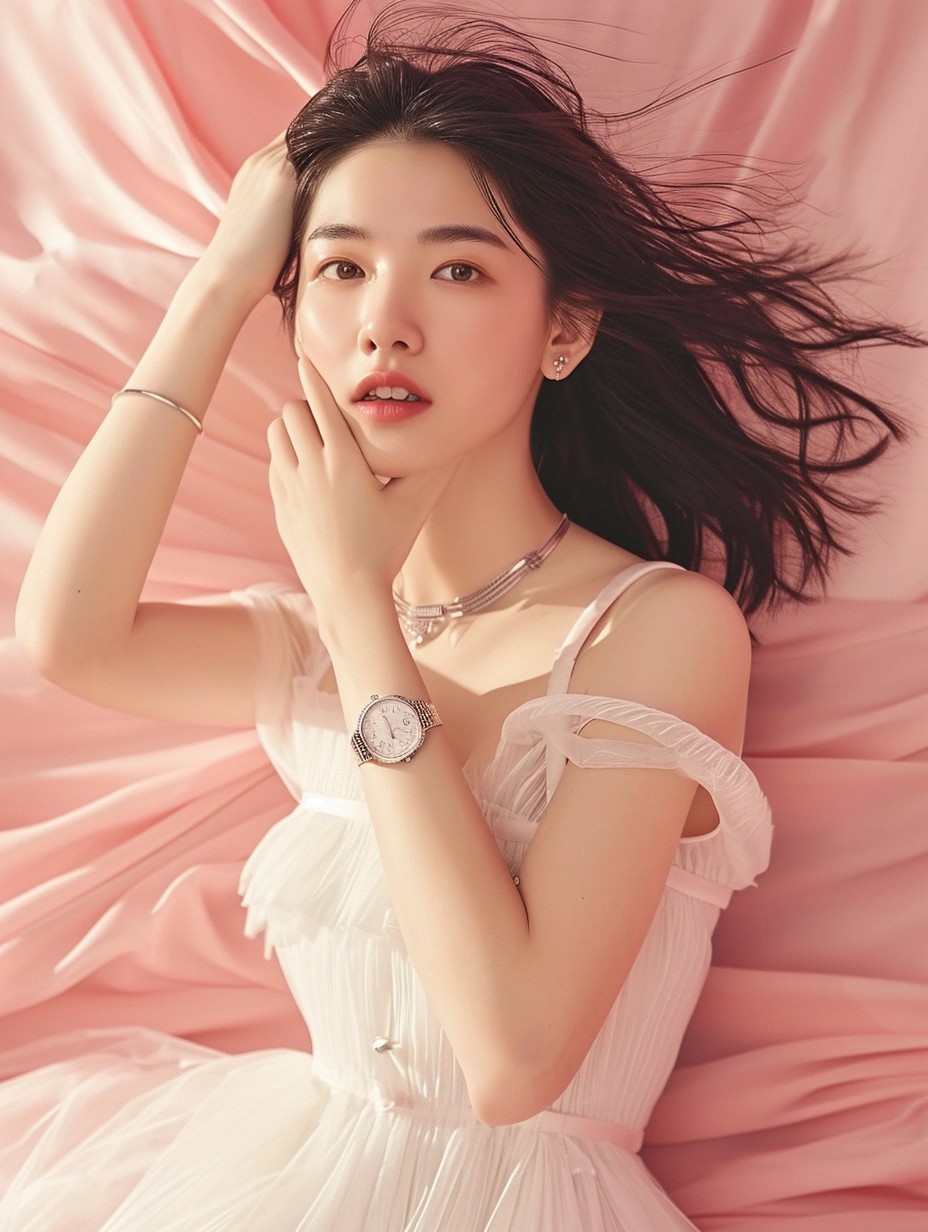 粉红梦幻:25岁女孩的高级白色连衣裙组图