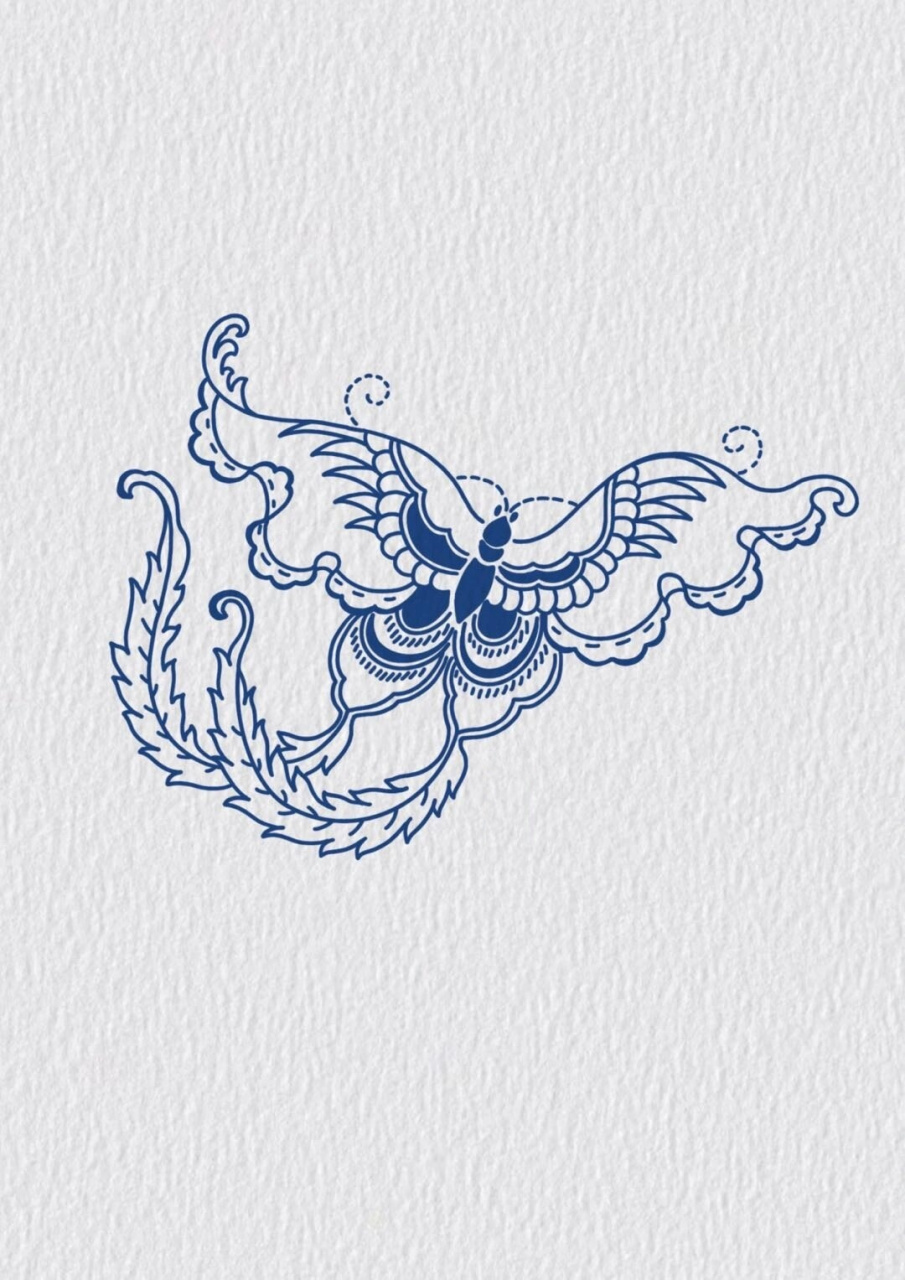 传统图案纹样‖蝴蝶纹样  蝴蝶纹,这个美丽的图案,常常与花卉或文钱