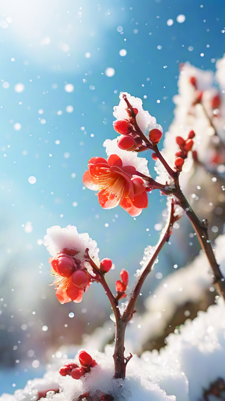 冰雪中的腊梅.作为年宵花,那是又香又美