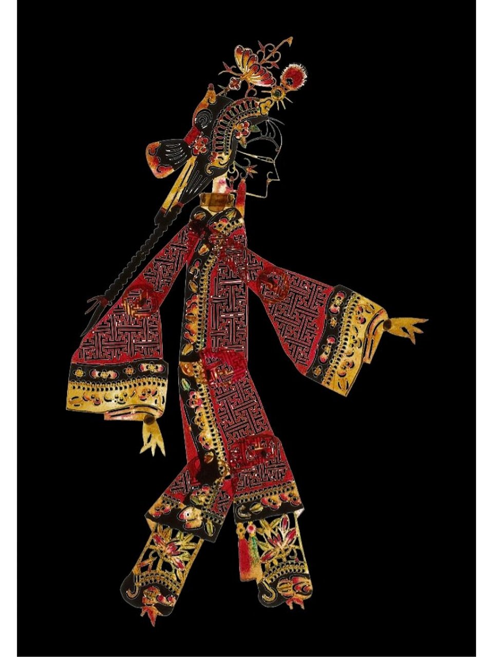 中国古典古代民间传统文化艺术皮影戏图案