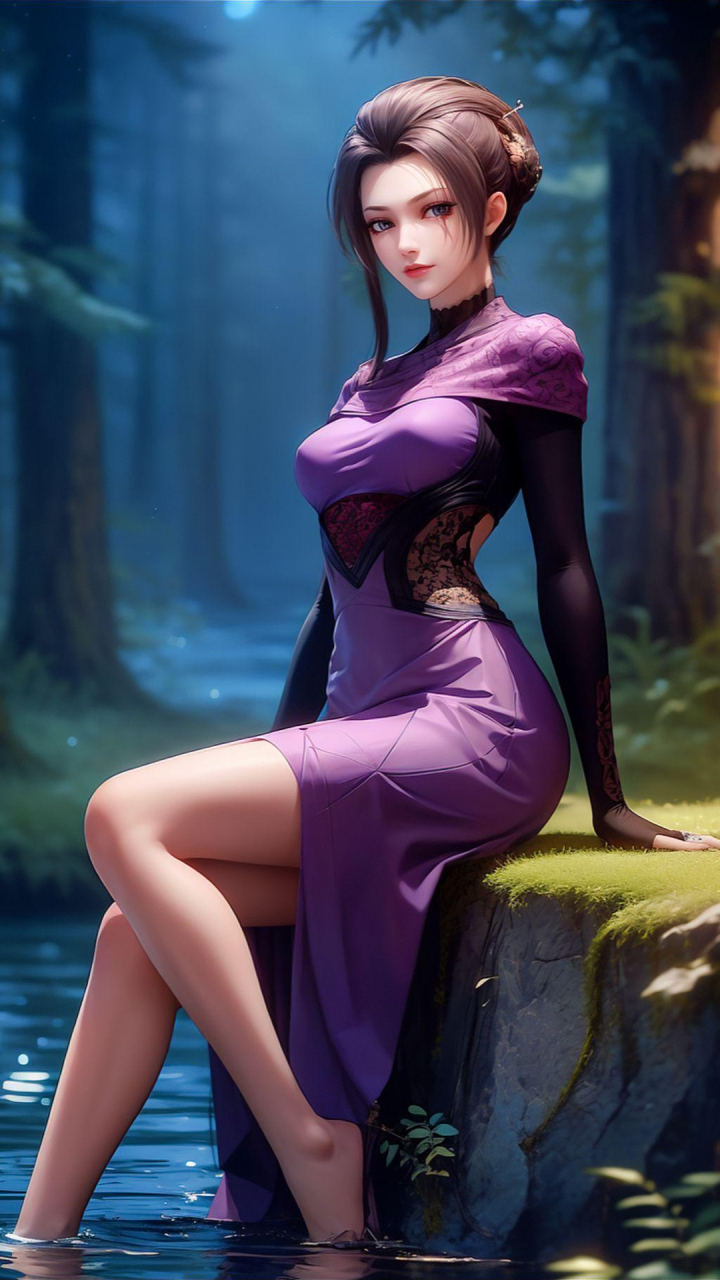 ai国漫女神|《秦时明月》紫女4k高清手机壁纸:《天行九歌》四名主角之