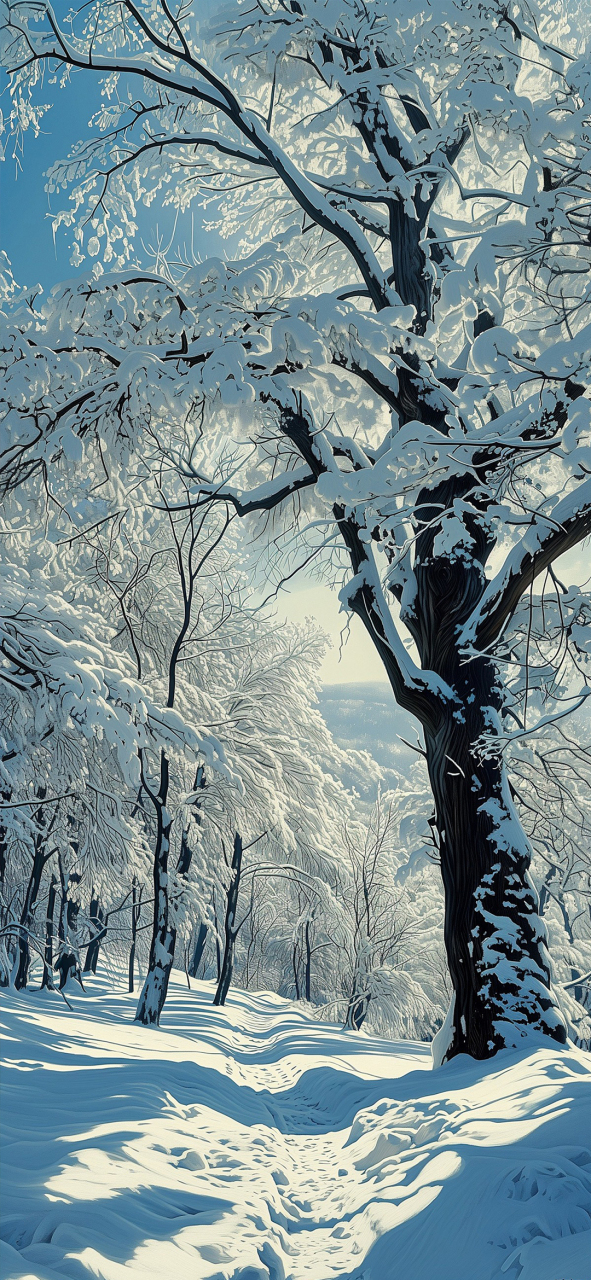 冬日雪景唯美手机壁纸7815 7615=7015 这个冬天和雪都如