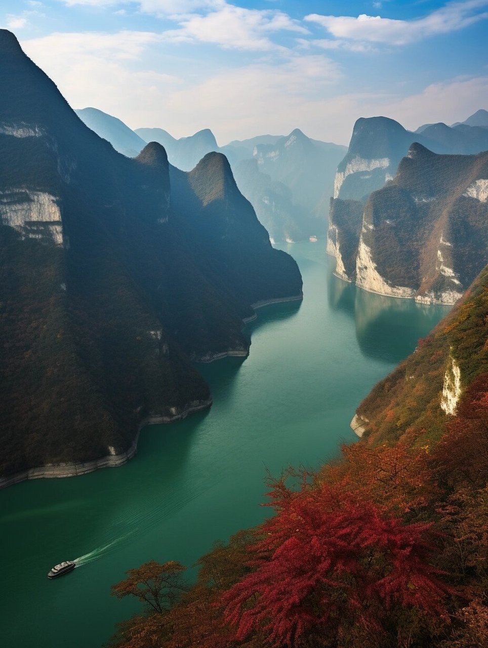 长江三峡:轻舟已过万重山  长江三峡,那是一幅流动