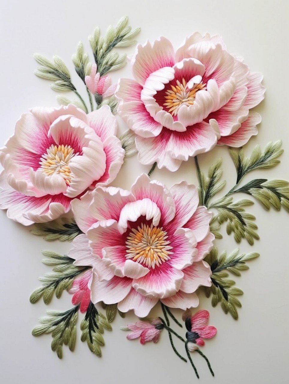 立体刺绣牡丹  牡丹,被誉为"花中之王",以其华丽的姿态和丰富的文化