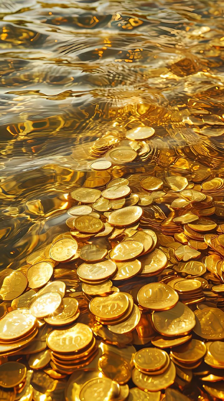 " 金光闪闪的金币发财壁纸 " 676767