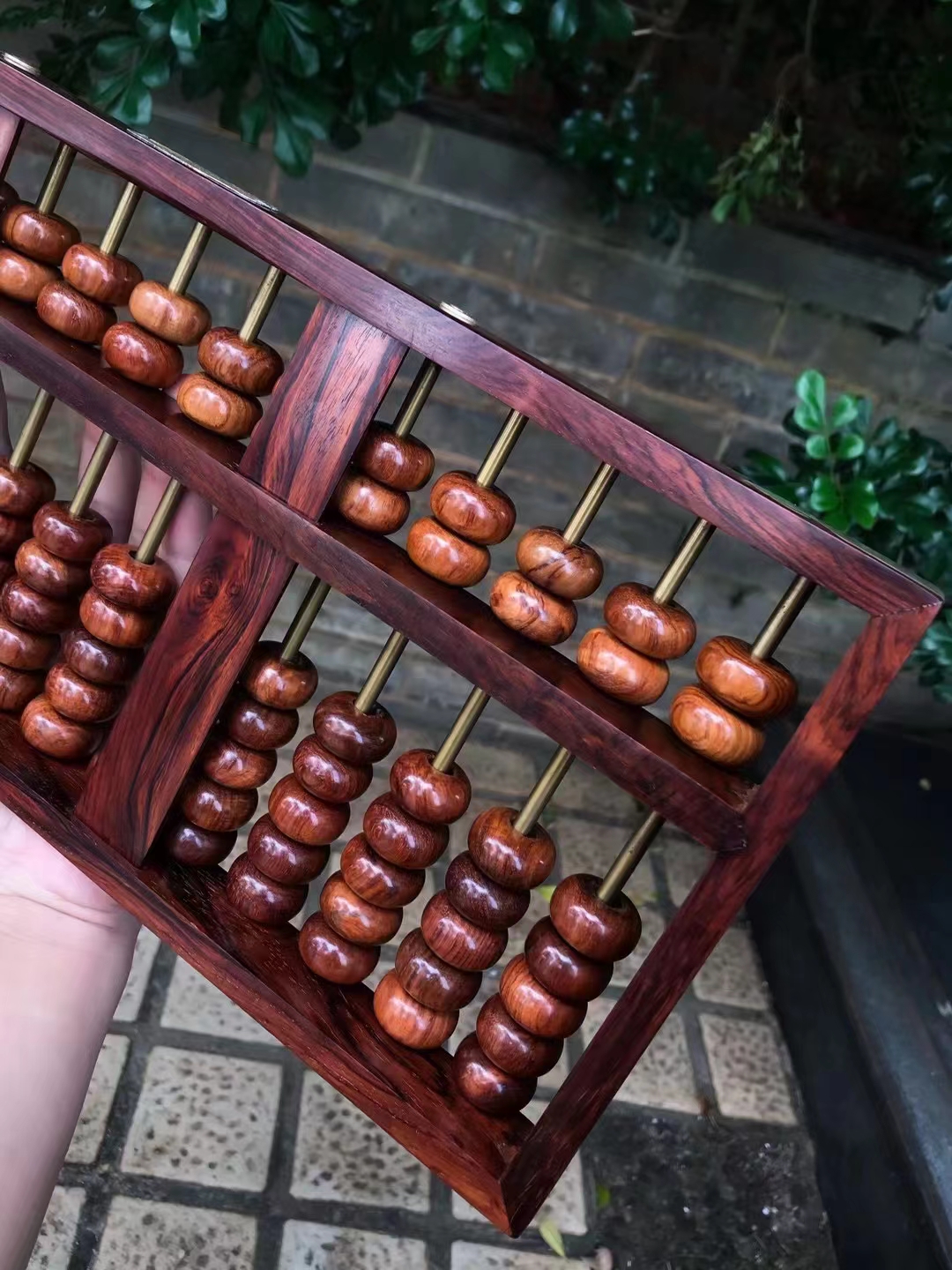 紫油梨老料精工制作15挡算盘材质细腻质感温润