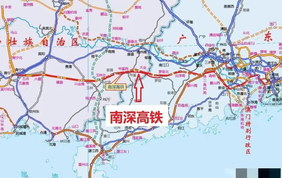 南宁至罗定高铁路线图图片