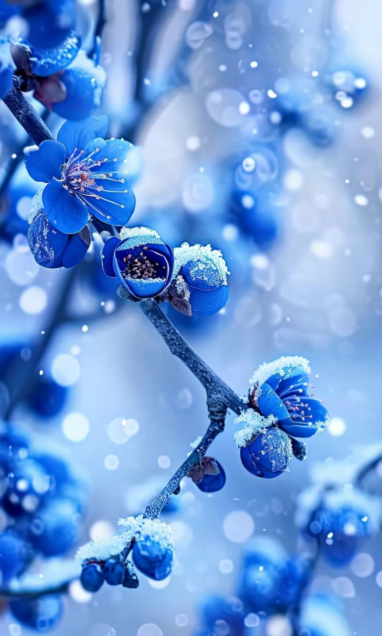 壁纸分享～蓝色的梅花,没见过吧 #2023翻篇吧