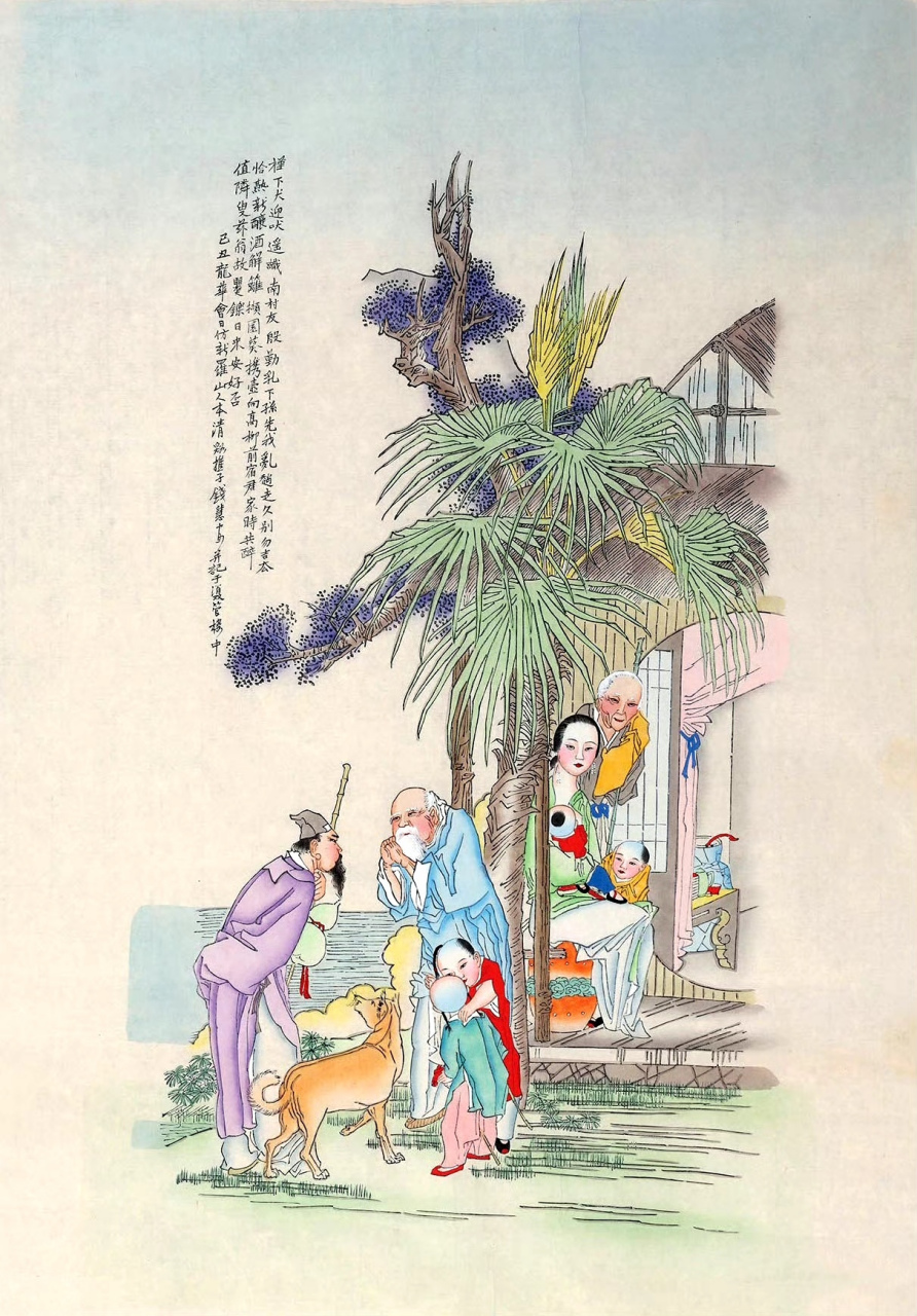 一组杨柳青年画作品欣赏,线条优美,色彩质朴,描绘了神话和传统故事中