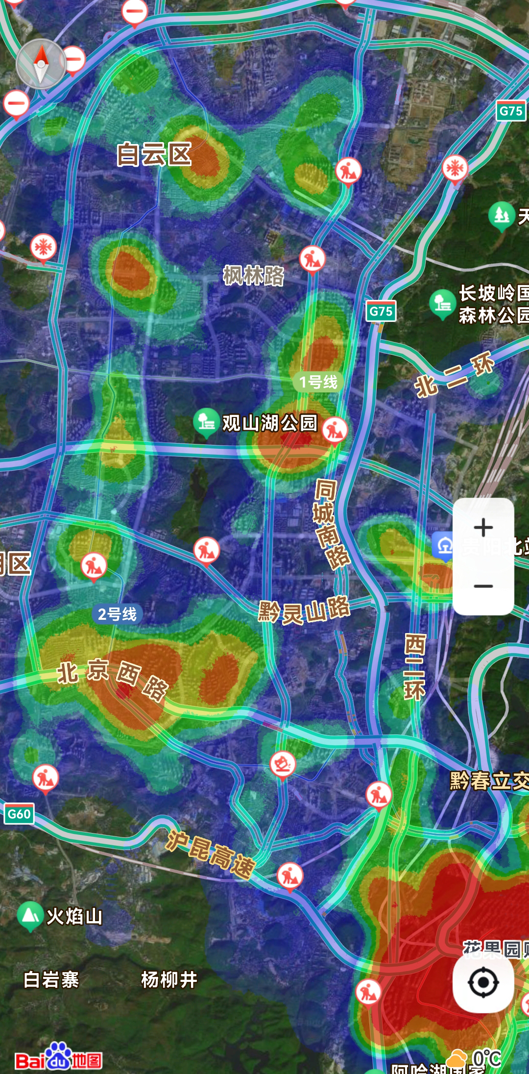 贵阳如今的市中心在哪里?从热力图就能一眼看出来!