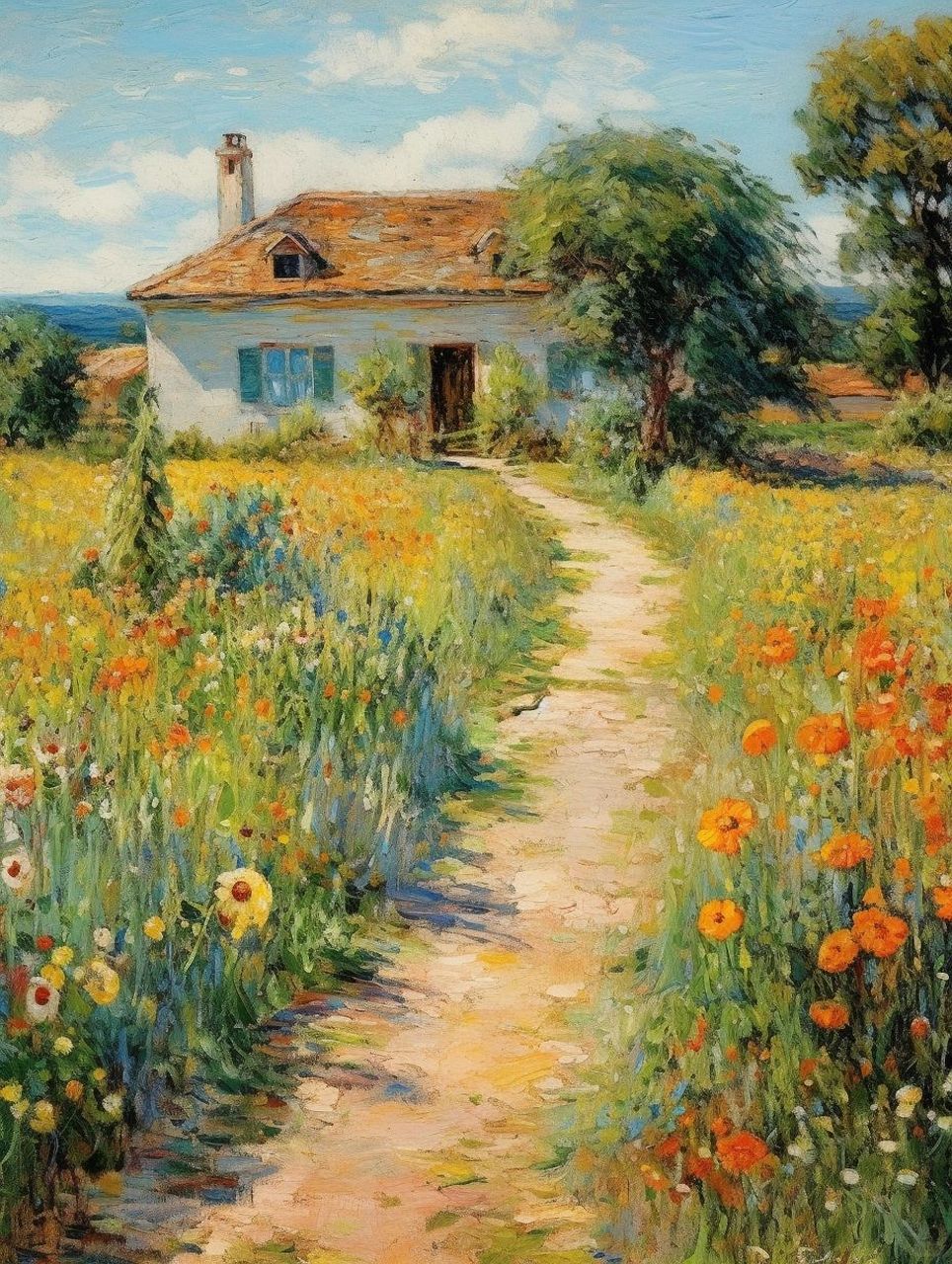 治愈系风景油画——一路生花,触动心底的归途  当我沉浸在这组名为"