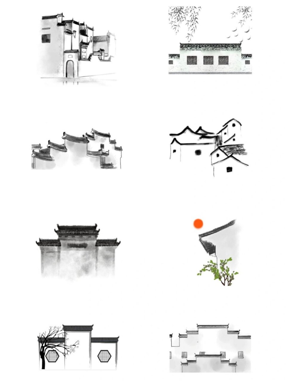江南建筑|古风  这些徽派建筑以木结构为主,采用飞檐翘角的屋顶设计