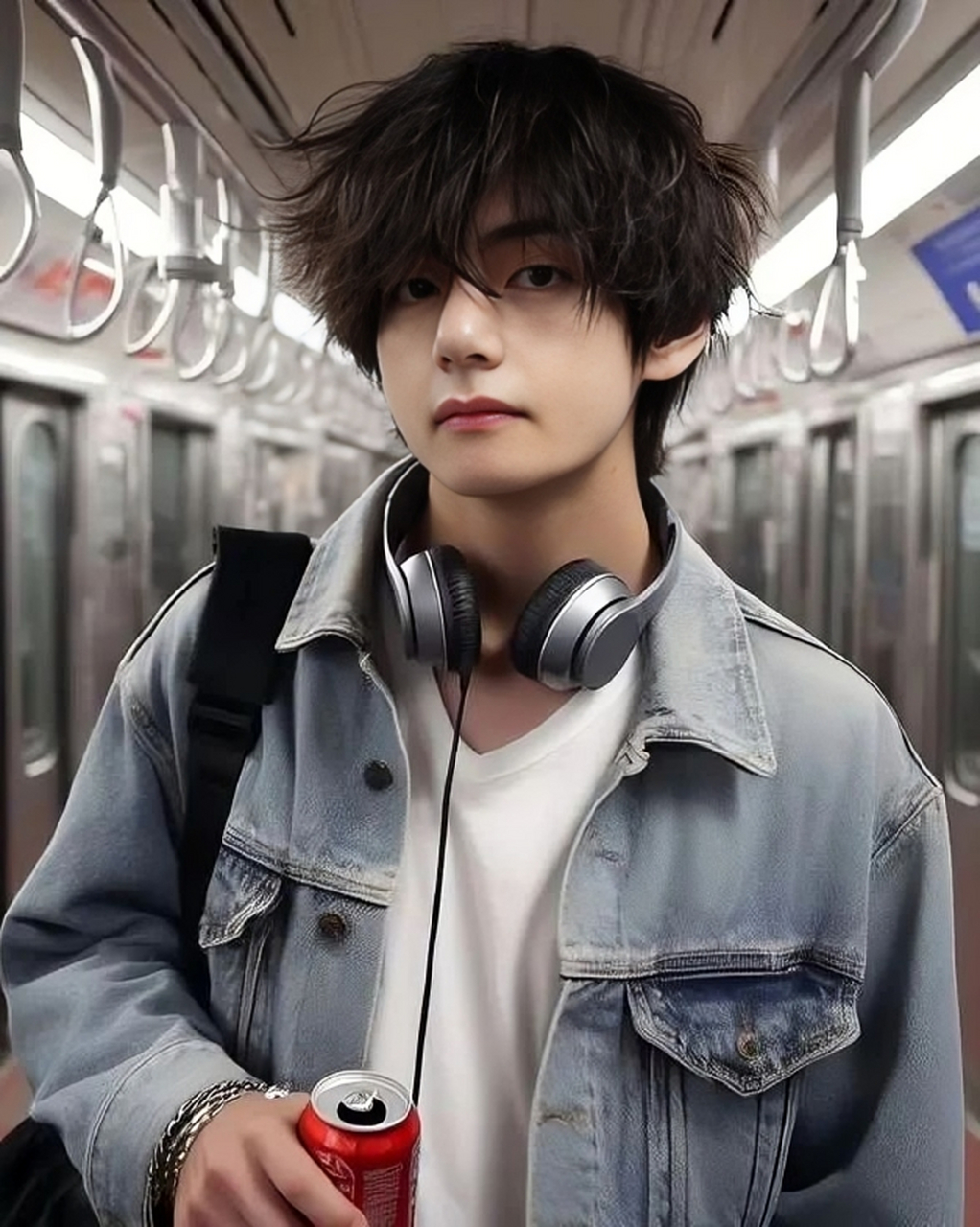 刚刚睡醒的黑发小狗 看起来像高中生出门去补课的金泰亨 #最靓头像