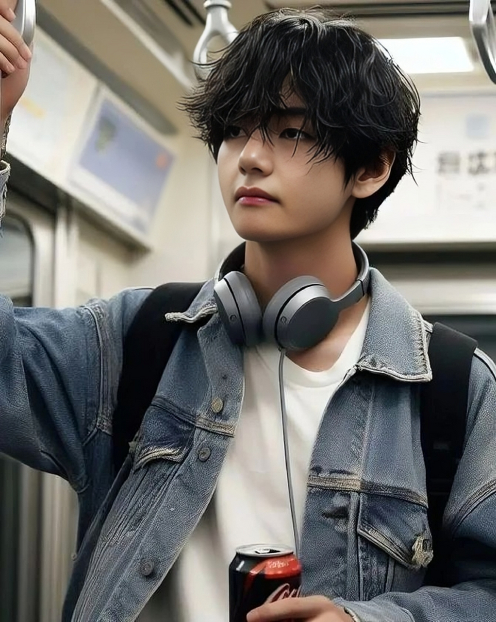 刚刚睡醒的黑发小狗 看起来像高中生出门去补课的金泰亨 #最靓头像