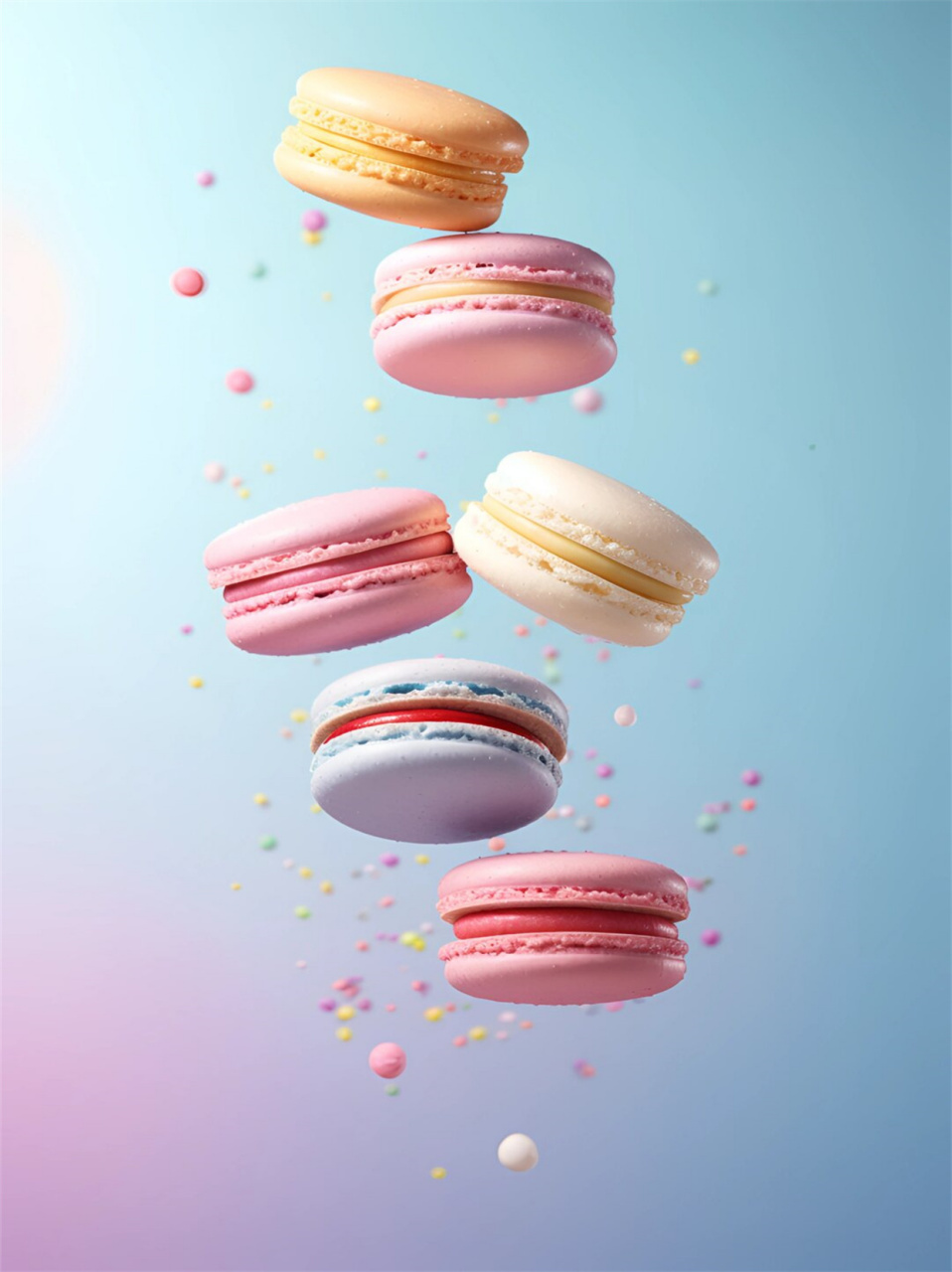 马卡龙绘画素材  马卡龙是一种法式小点心,以其缤纷的色彩和可爱的