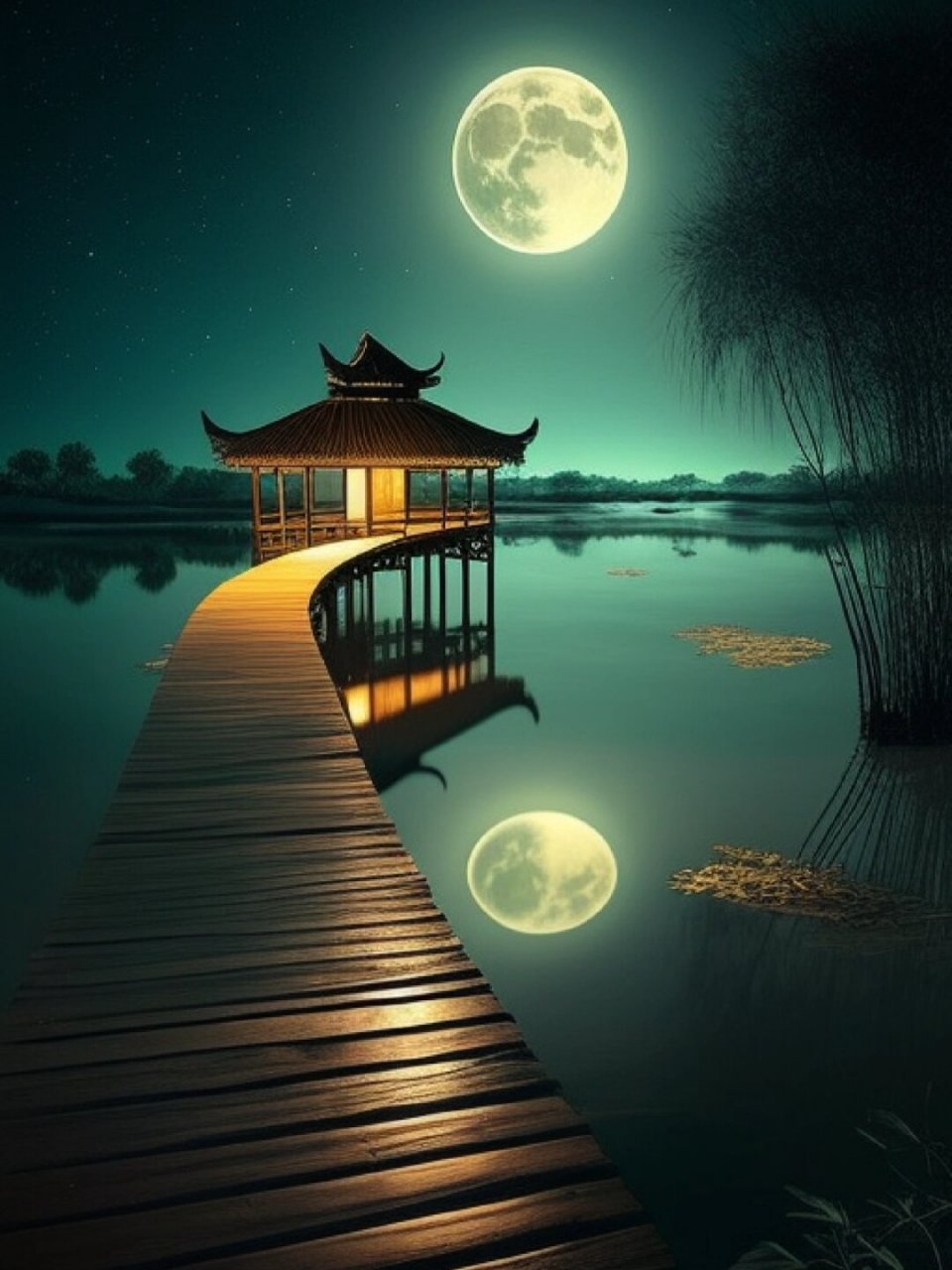 古风素材 月夜  如果你喜欢古风插画和素材,那么一定不能错过月夜这个