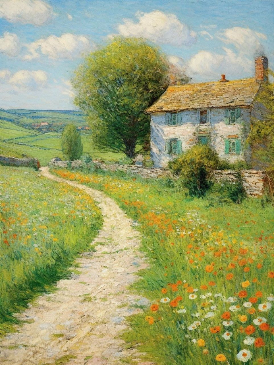 治愈系风景油画——一路生花,触动心底的归途  当我沉浸在这组名为"