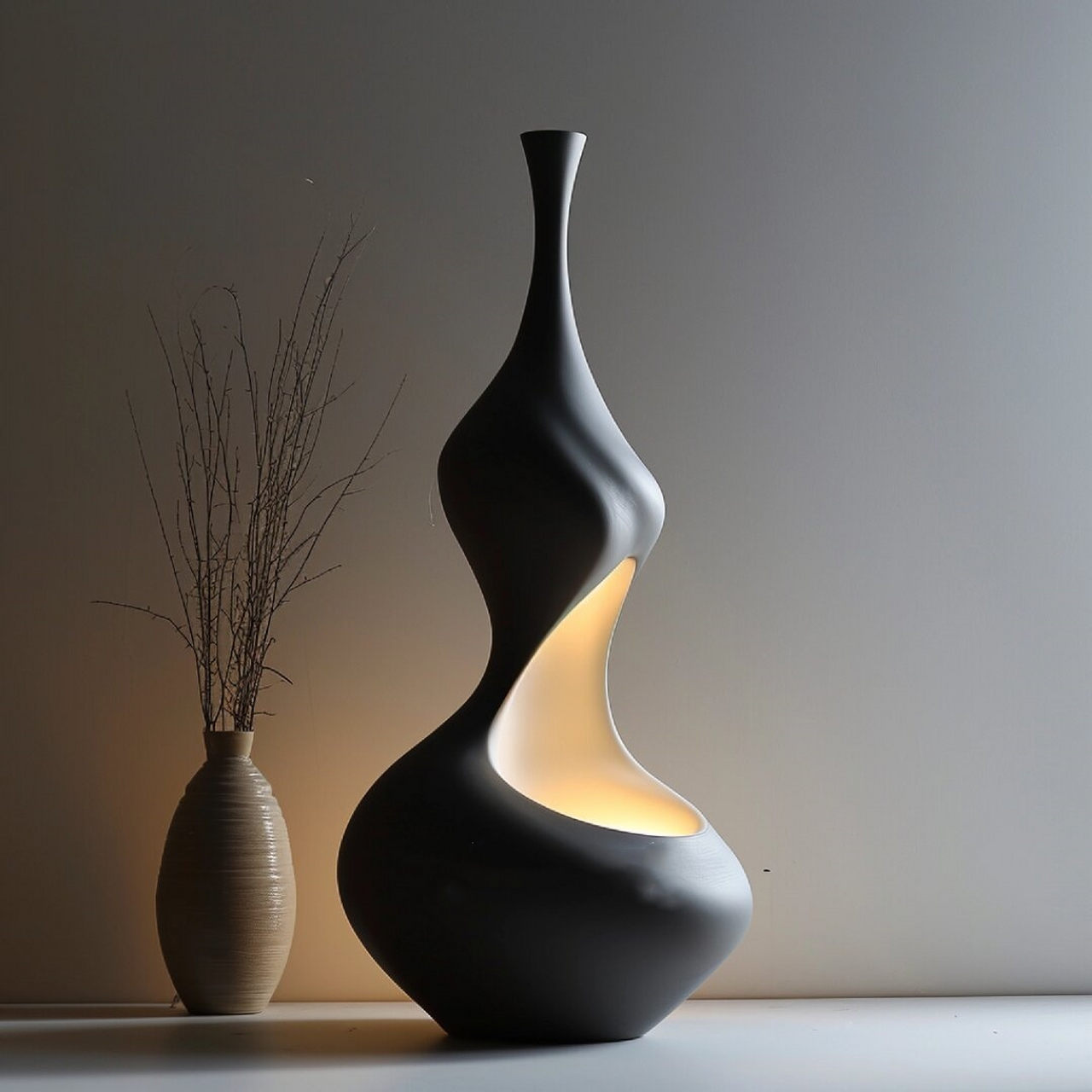 是落地灯也是艺术品  这款落地灯凭借其独特的曲面造型,摆脱了传统