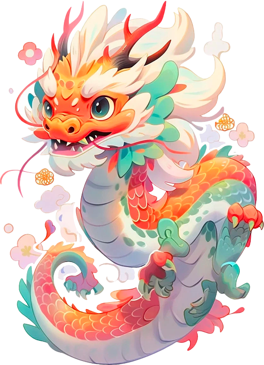 ai生成的国潮风中国龙插画素材