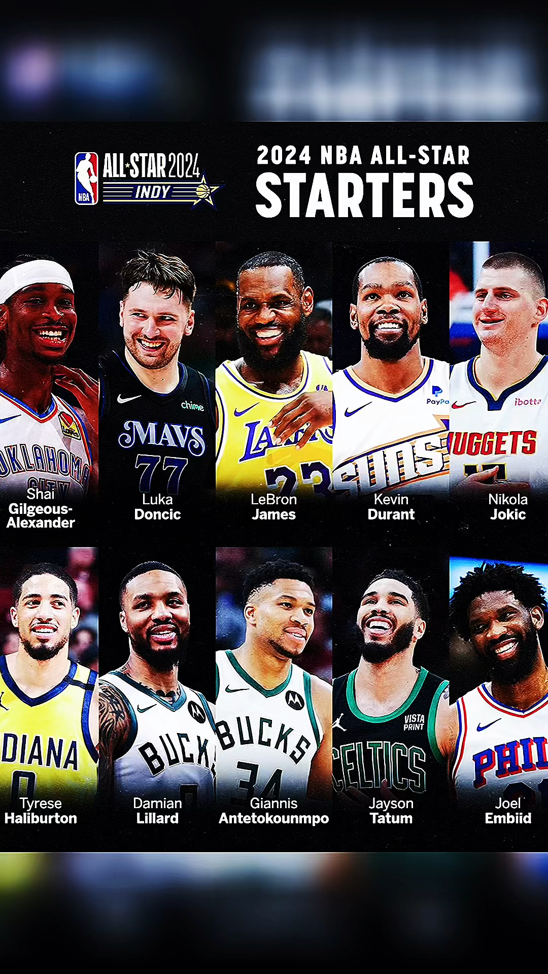 2024年nba全明星周末首发公布