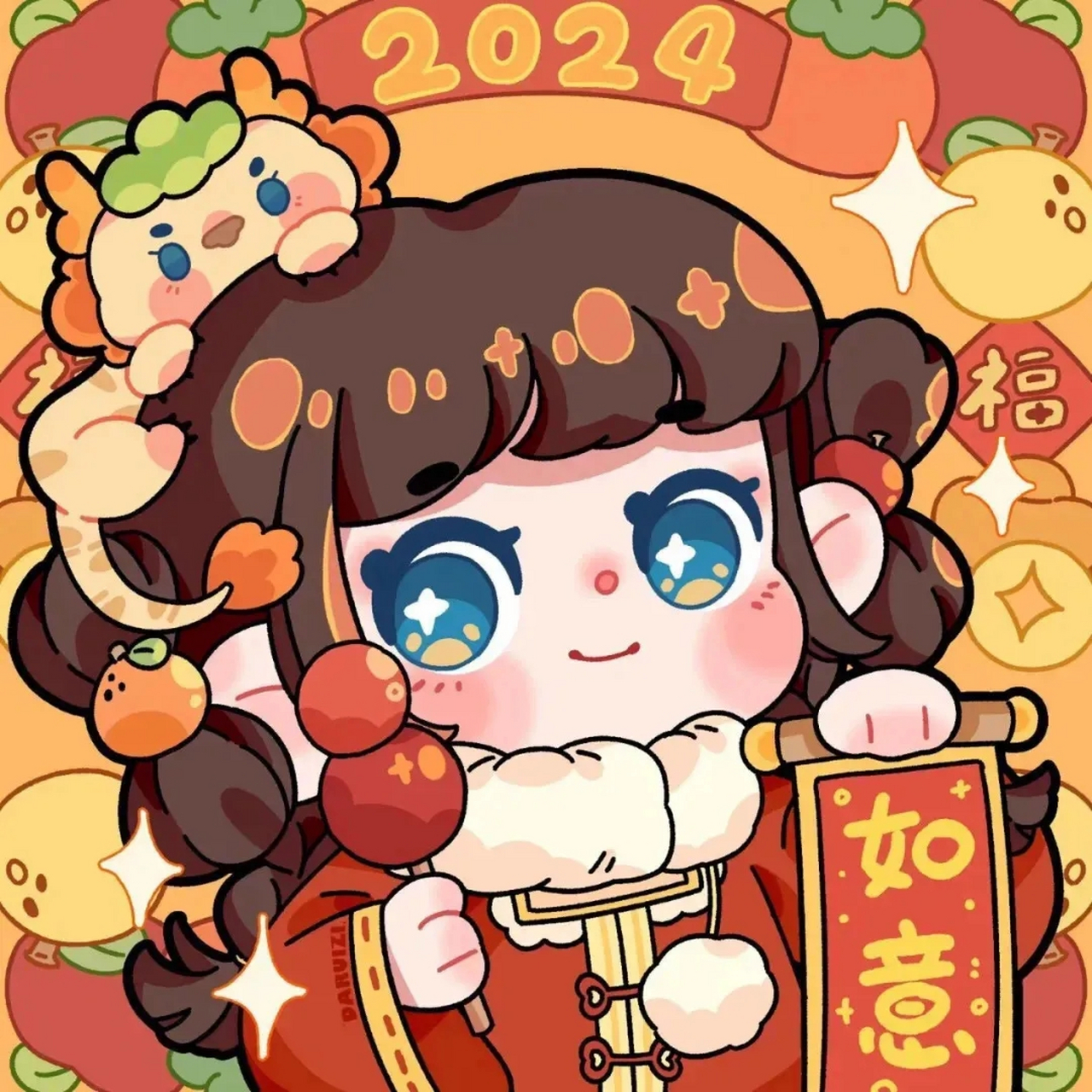 2024新年q版卡通人物头像~ 新年换新头像~#头像# #情侣# #最靓头像