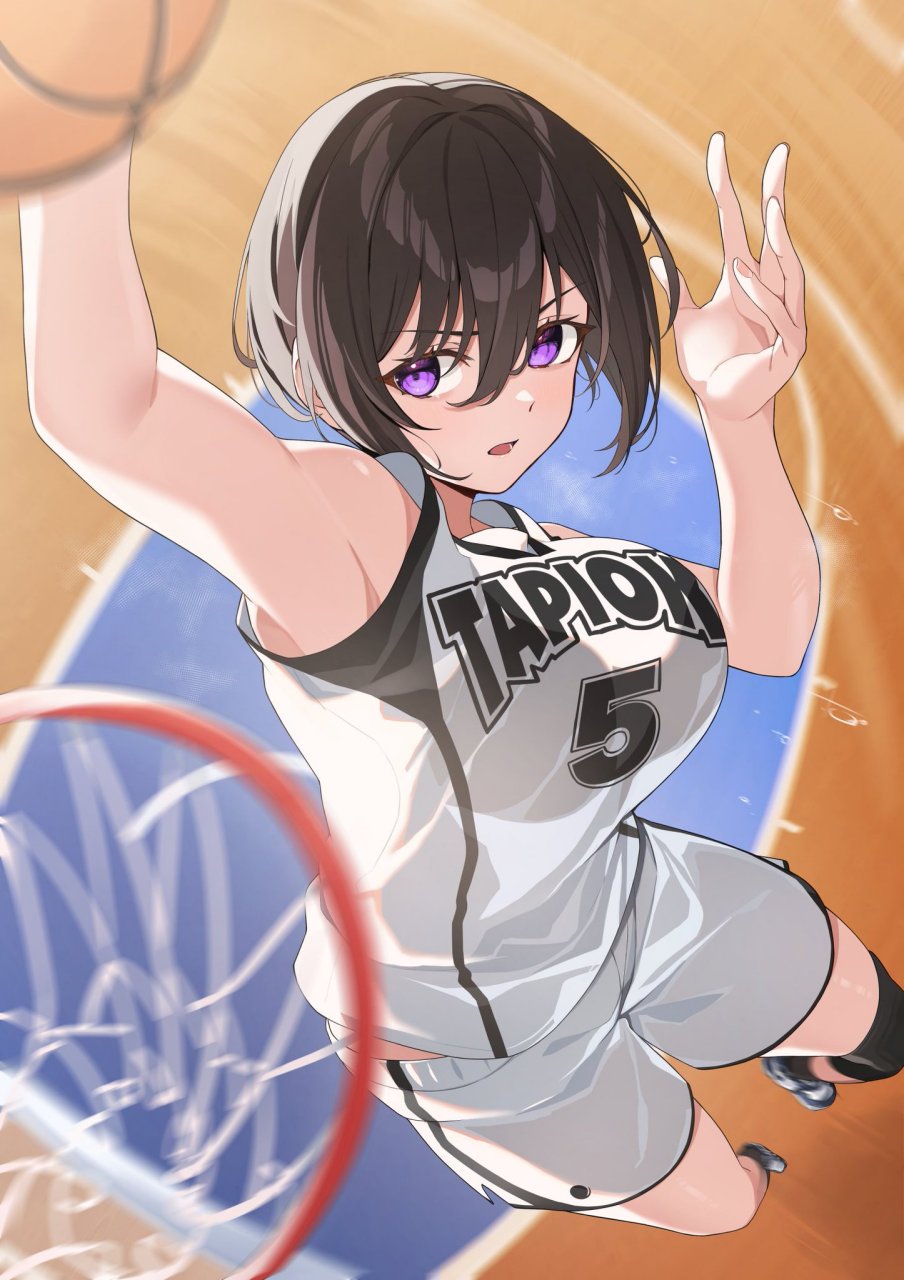 二次元# 打篮球的少女,好帅气啊[期待] twi:@oekakitapioka