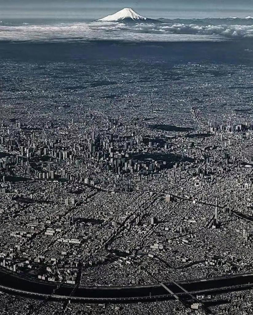 这张高空鸟瞰图,展示了日本东京的全貌