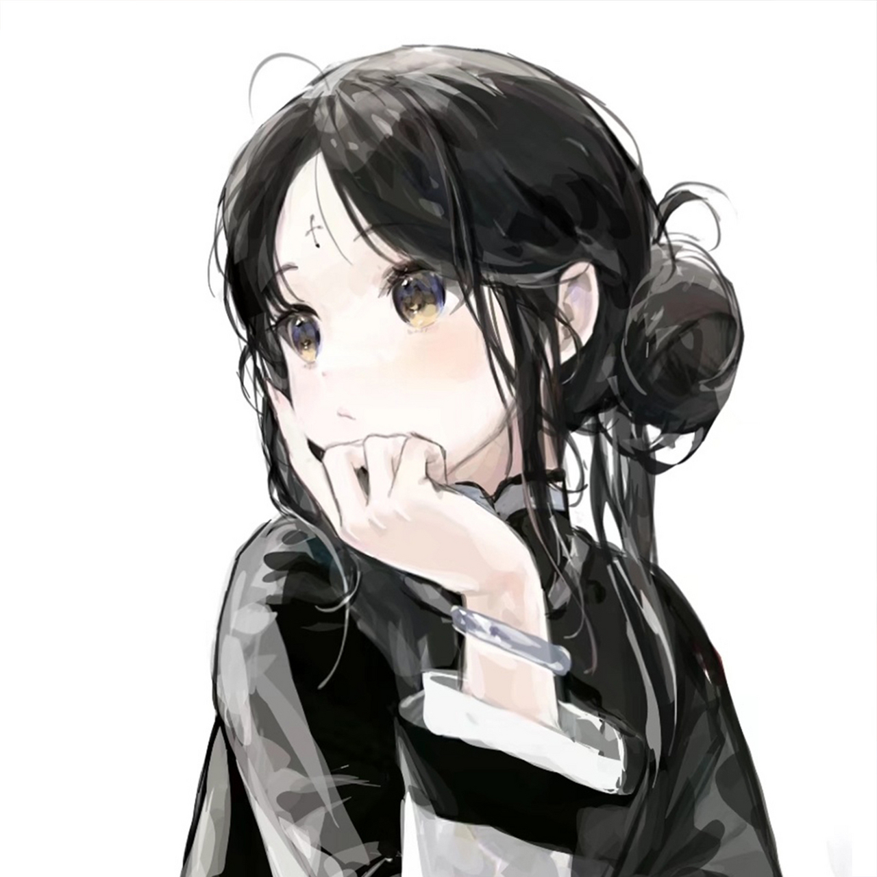 黑白水墨古风少女头像 仿佛从山水画中走出来,带着淡淡的诗意和优雅