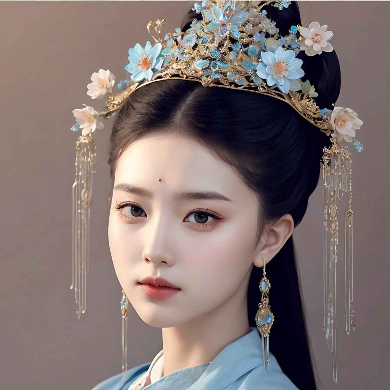 簪发头饰  想象一下,你身着唐朝的华丽汉服,发间别着一枚精美的簪花