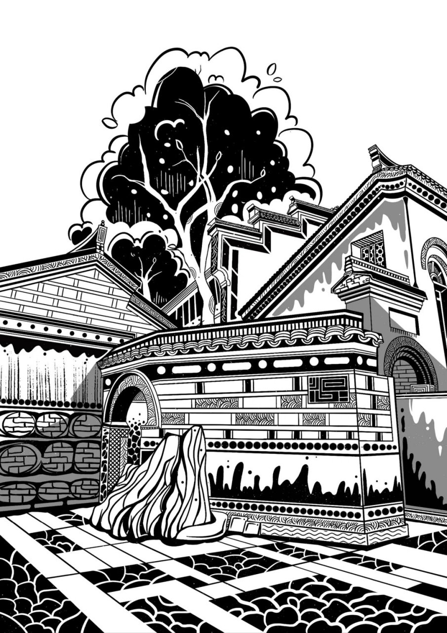 黑白装饰画  黑白装饰画·传统纹样·古建筑