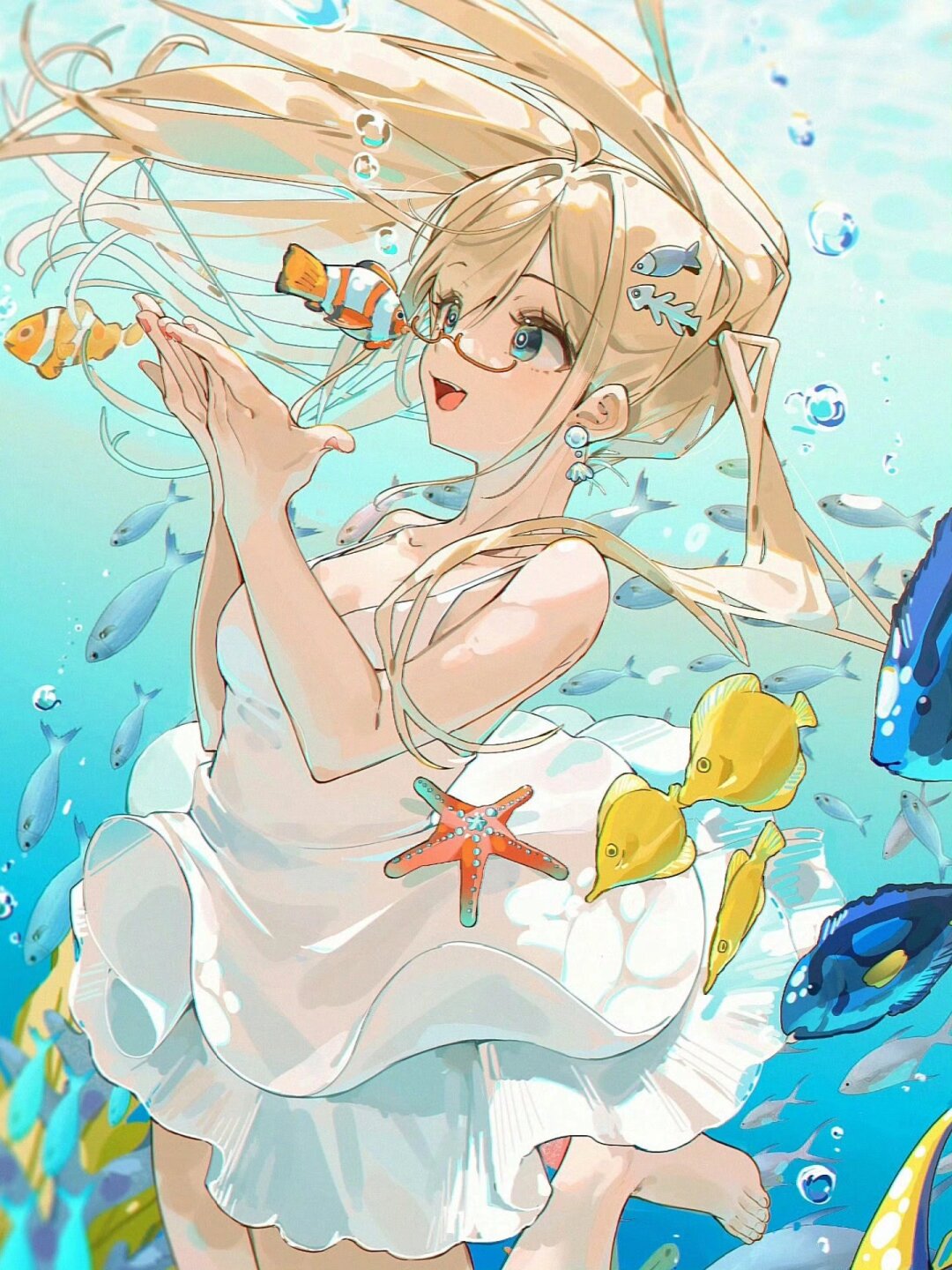 手绘唯美意境插图