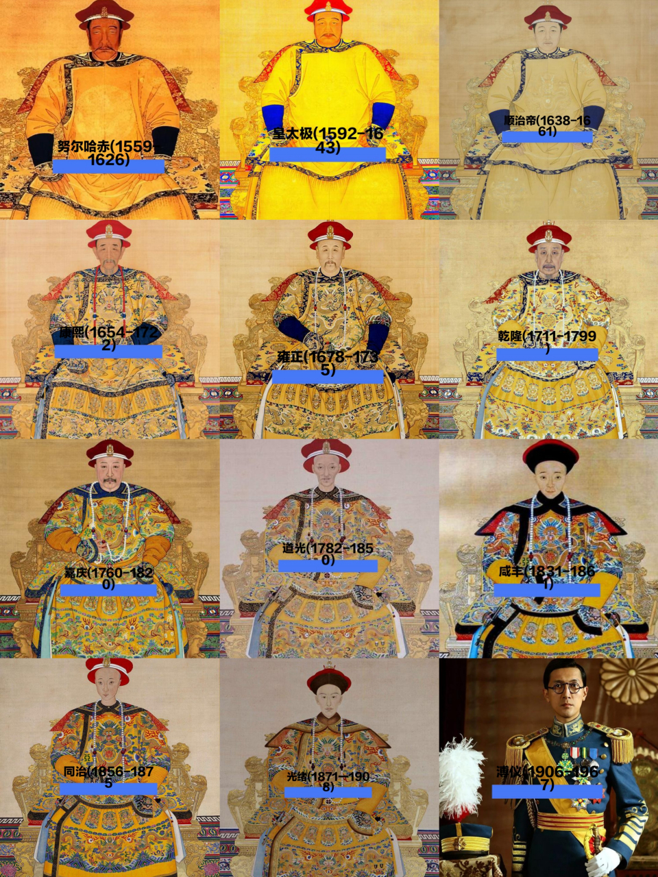 大清王朝的历代皇帝