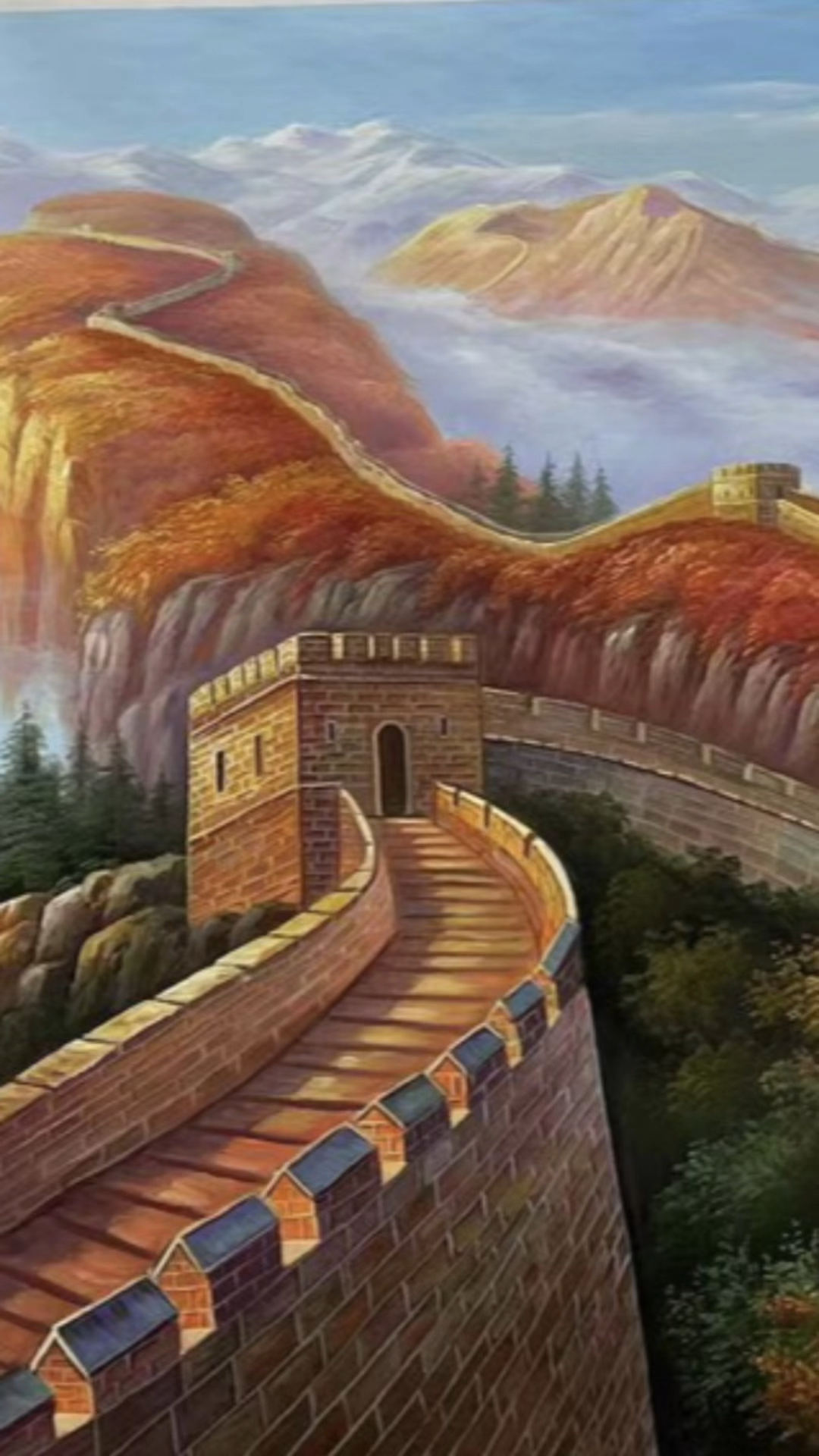 万里长城 鸿运当头,油画作品-度小视
