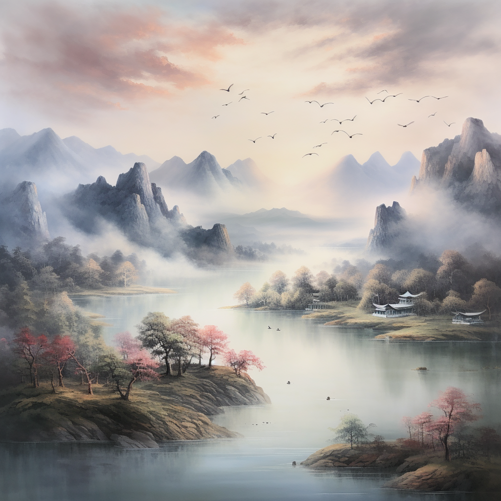 ai眼中的山水画