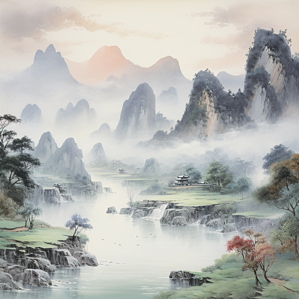 ai眼中的山水画