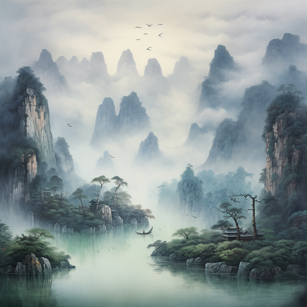 ai眼中的山水画