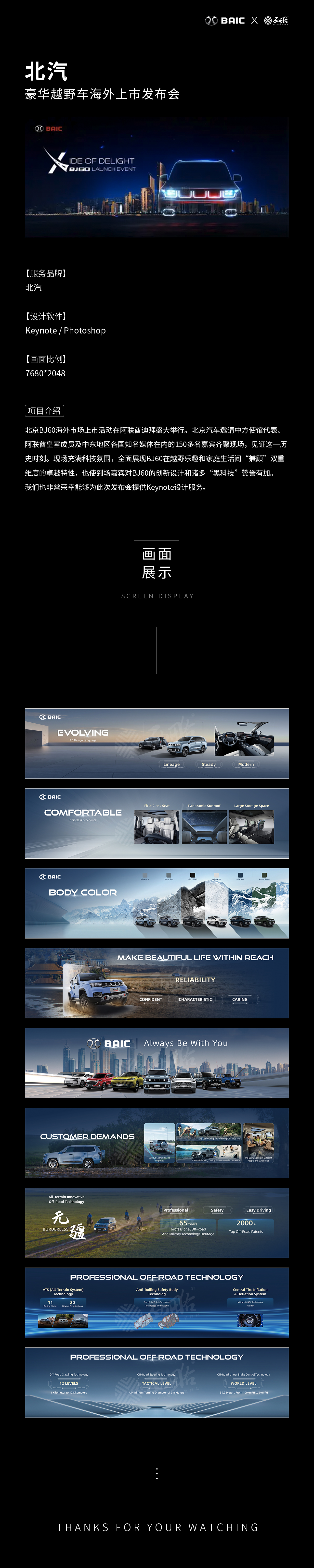北汽豪华越野车海外上市发布会keynote设计案例