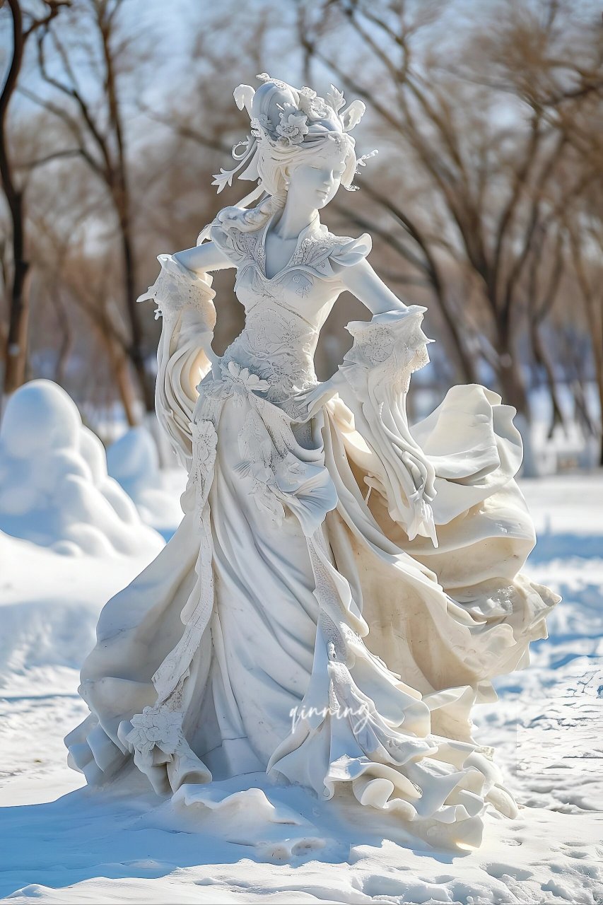 公主,好看的雪雕塑分享给你啦  公主,好看的雪雕塑分享给你啦#艺术