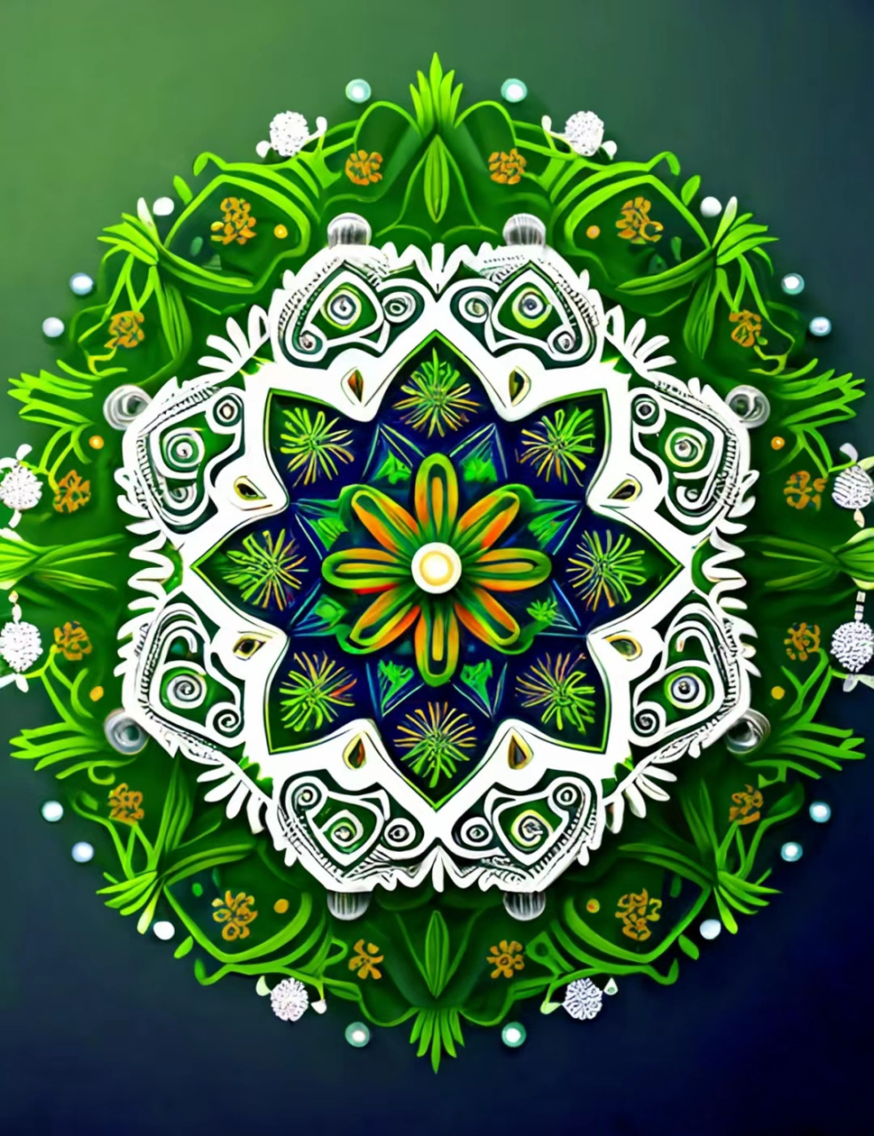 绿色曼陀罗花,迎接春暖花开