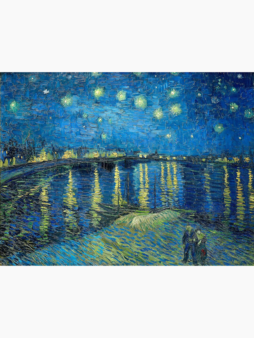 世界名画|梵高《罗纳河上的星夜》  在《罗纳河上的星夜》这幅后印象