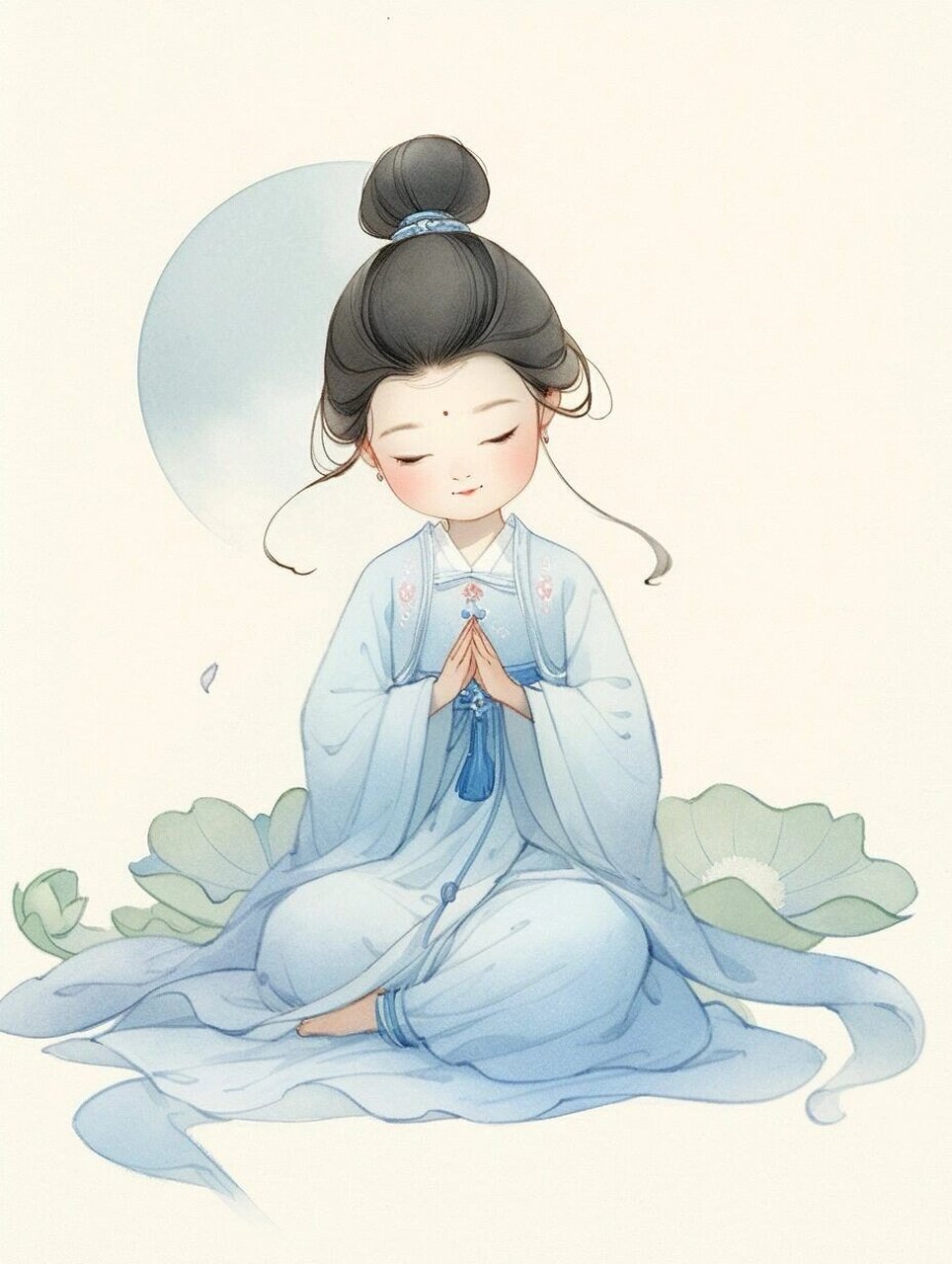 古风插画  佛系头像  菩萨曾言:"终有一人,将打破你所有的原则与底线