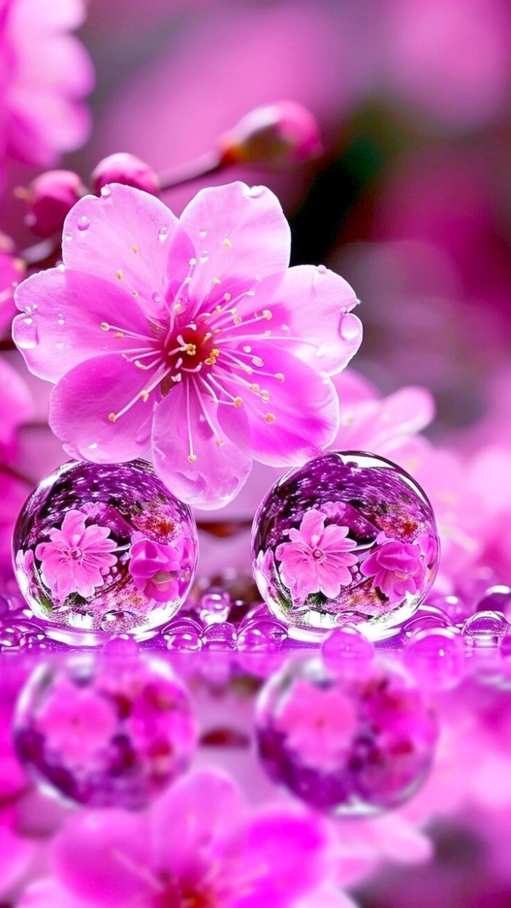 浪漫壁纸,水中花